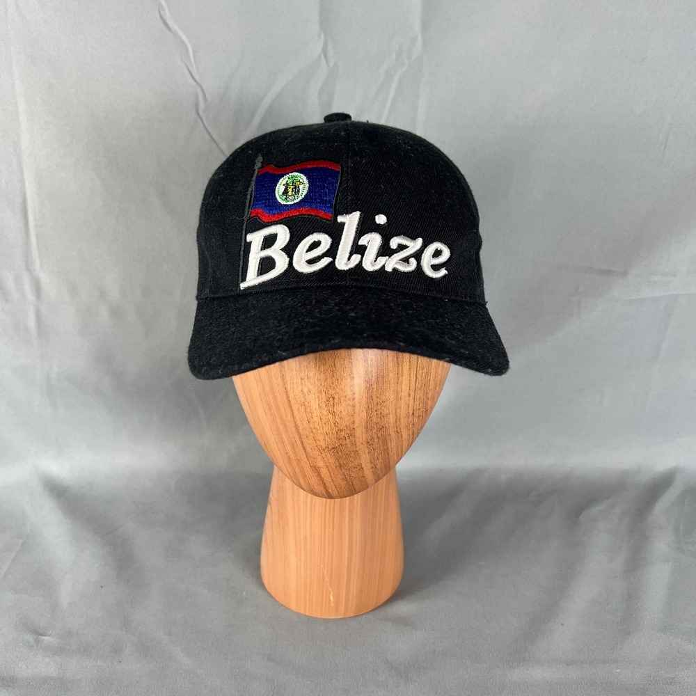 Flag of Belize Souvenir Baseball Cap Mens OS Black Embroidered Adjustable Hat